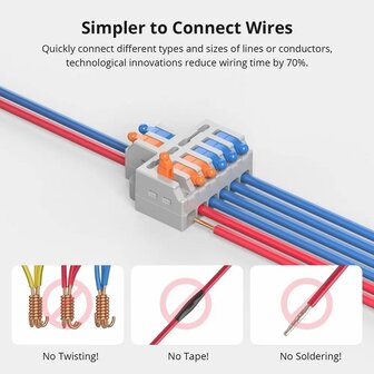 Sonoff Quick Wire Splicing Connector Splitter kit (10 types, 54 stuks)