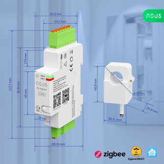 Nous Zigbee 3-fase Energiemeter (3x120A)