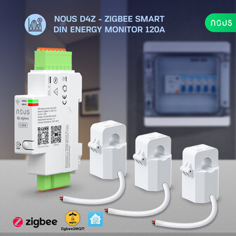 Nous Zigbee 3-fase Energiemeter (3x120A)