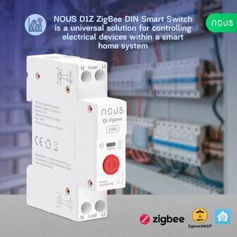 Nous DIN-compatibele slimme Tuya Zigbee relaismodule, 16A