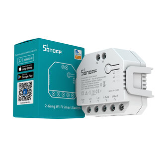 Sonoff Dual (R3) 2-voudig WiFi smart relais met stroommeting en rolluikmodus