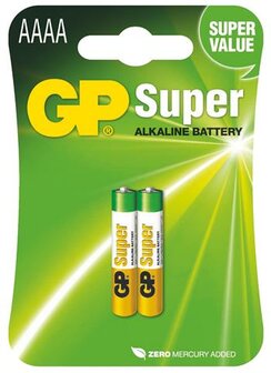 GP AAAA super alkaline batterij 2 stuks LR61