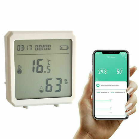 Tuya Zigbee Temperatuur en Luchtvochtigheid meter met lcd display