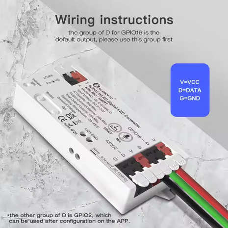 Gledopto WLED LED strip controller, met microfoon en doe-het-zelfmodus