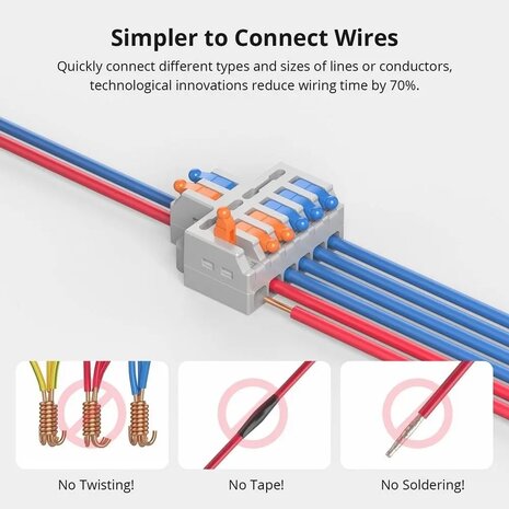 Sonoff Quick Wire Splicing Connector Splitter kit (10 types, 54 stuks)