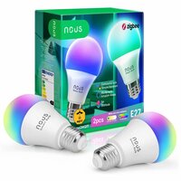 Nous E27 Smart Bulb RGBW Zigbee 2-pack